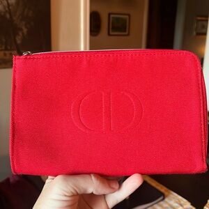 Authentic Red Christian Dior makeup bag in excellent condition